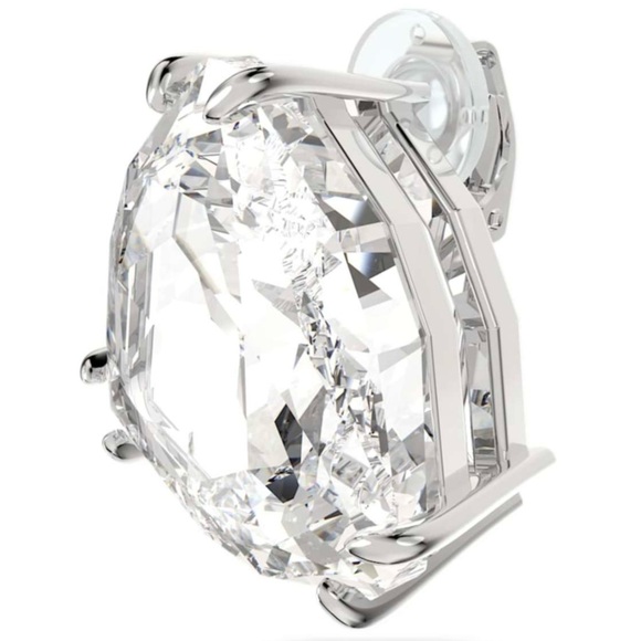 NWT Swarovski | Mesmera White Crystal Rhodium Plated Clip On Earrings Set - Picture 1 of 6